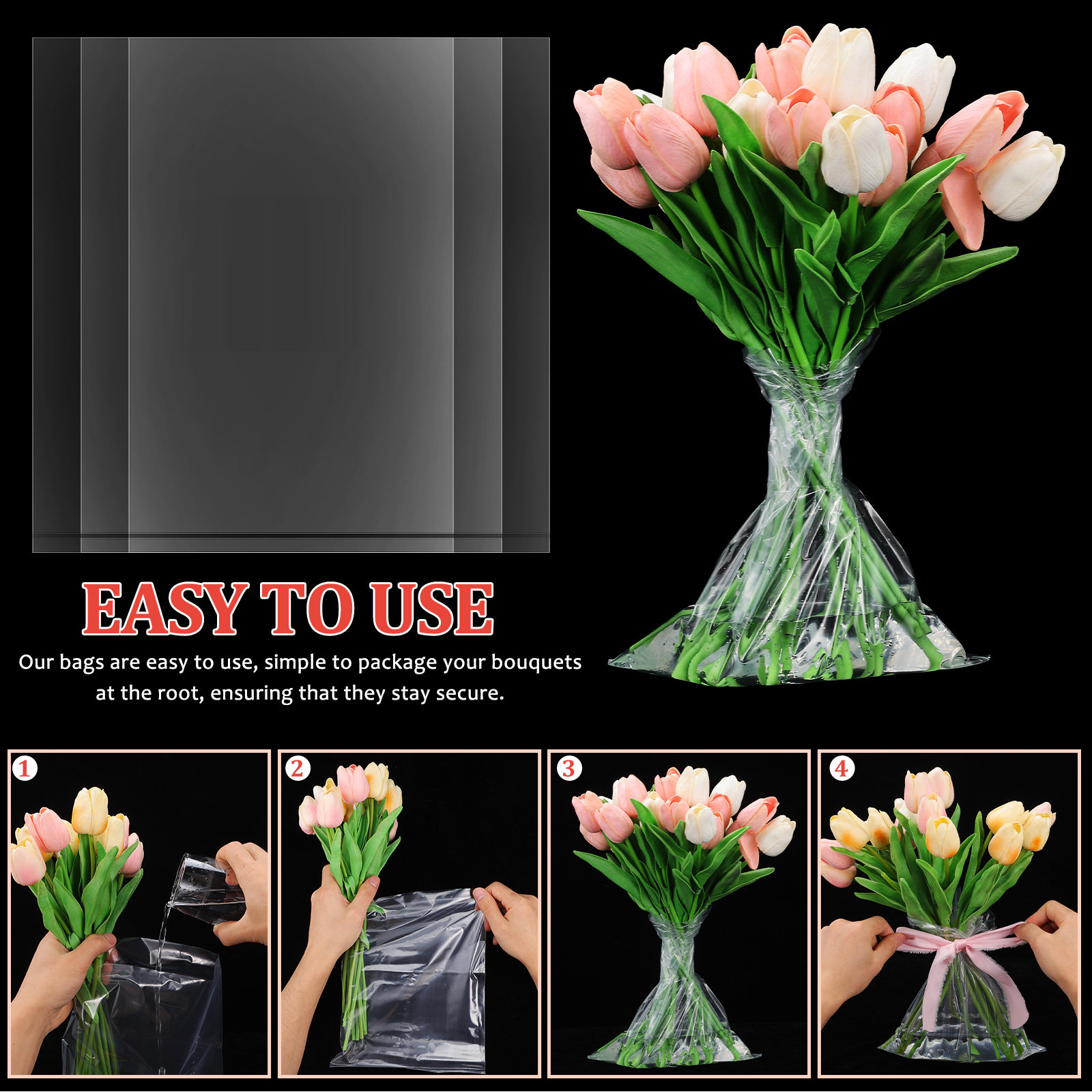 50pcs Flower Bags Plastic Fres - Nutrition & Fitness Hub Photos recension och pris