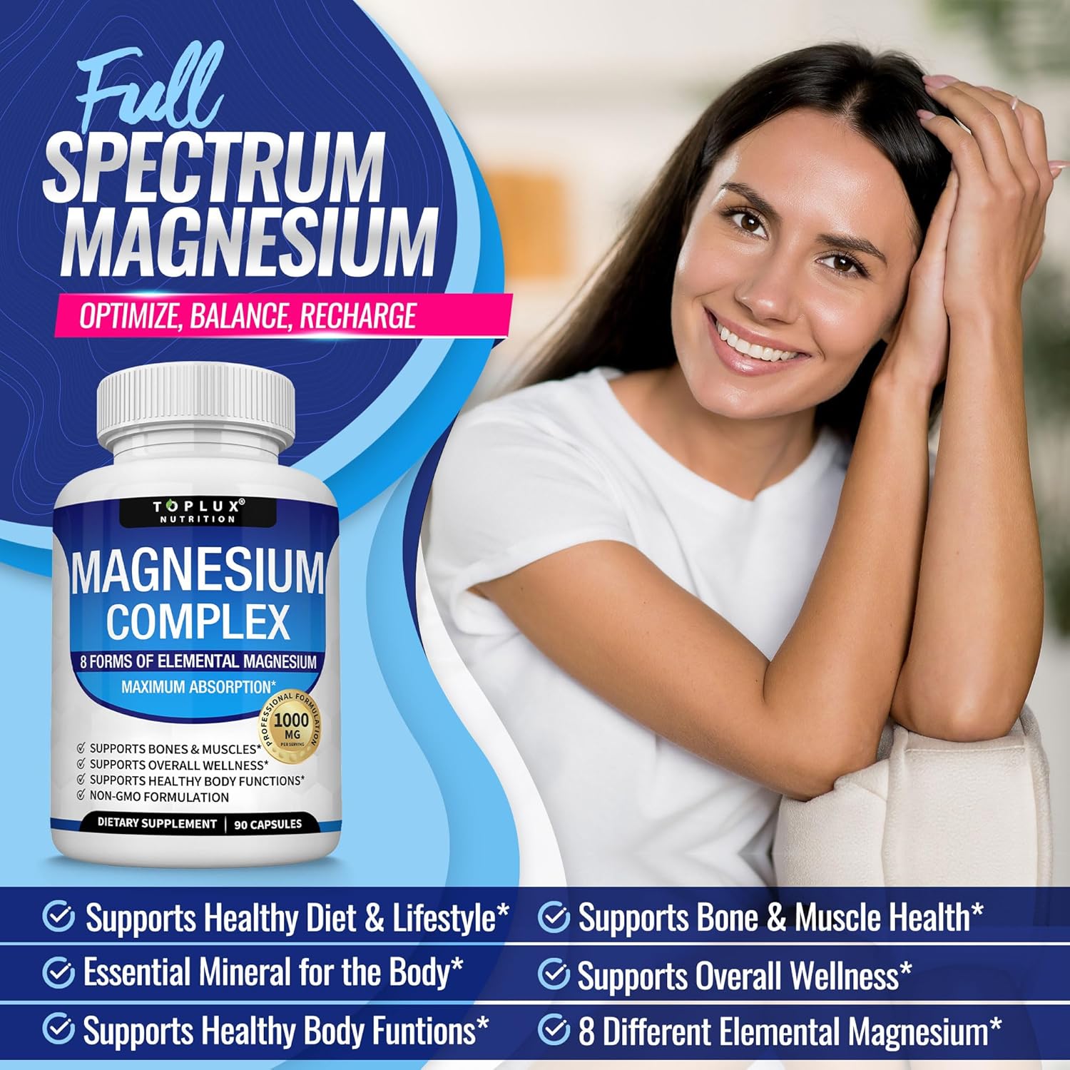Magnesium Complex Supplement 8 - Magnesium Glycinate Capsule recension och pris